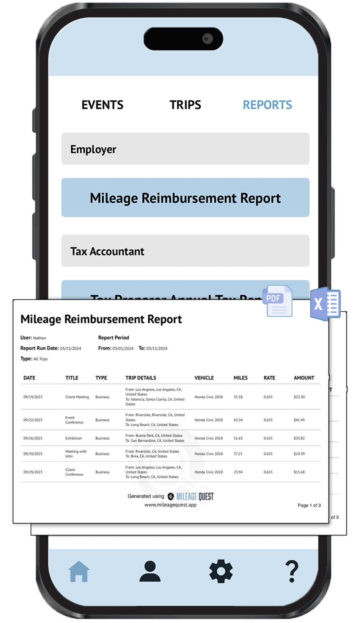 Effortless Mileage Reports